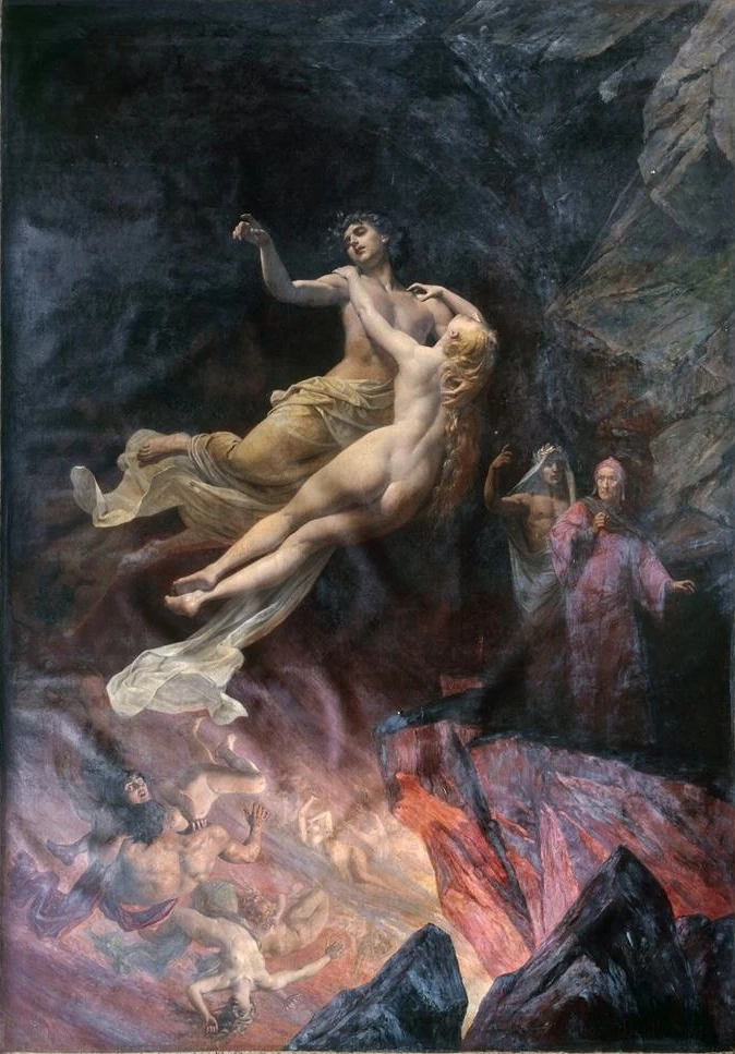Eugène Auguste François Deully - Francesca da Rimini, Dante e Virgilio negli Inferi, Palais des Beaux, Arts di Lille